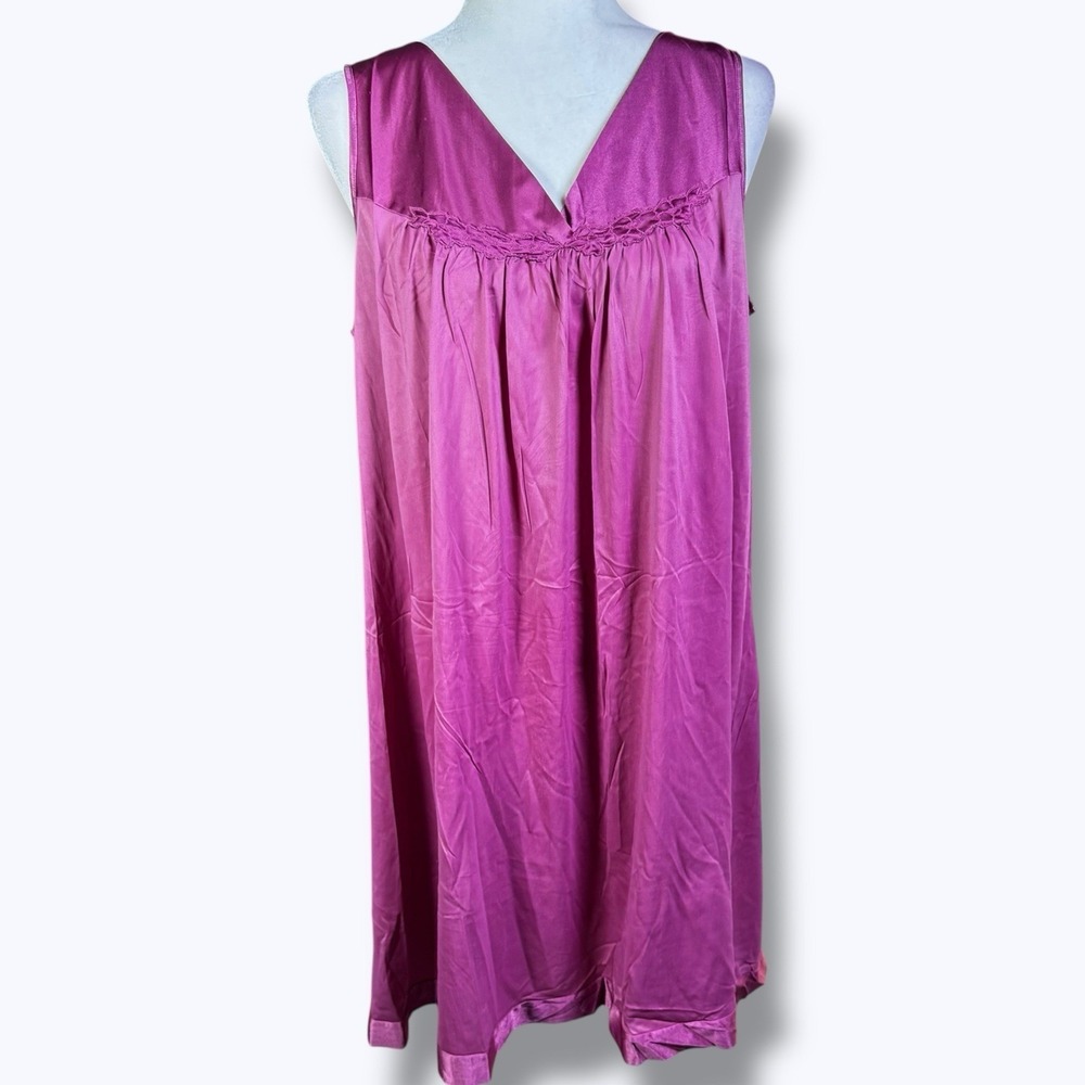 Vanity Fair Pink Nightgown Vintage Silky Chemise Dress Lingerie Boudoir‎ Girly M